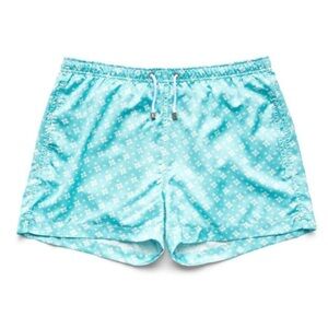 Marwida Men's Luxury Swim Trunks Mesh Lining Aqua Star Size Large